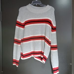 Mock Neck Striped Sweater